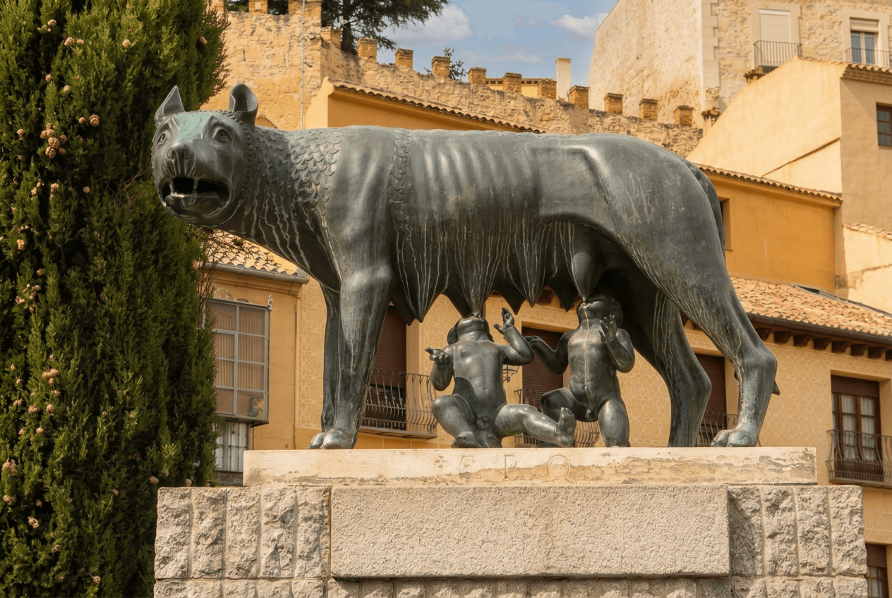 Roman She-Wolf sculpture in Segovia